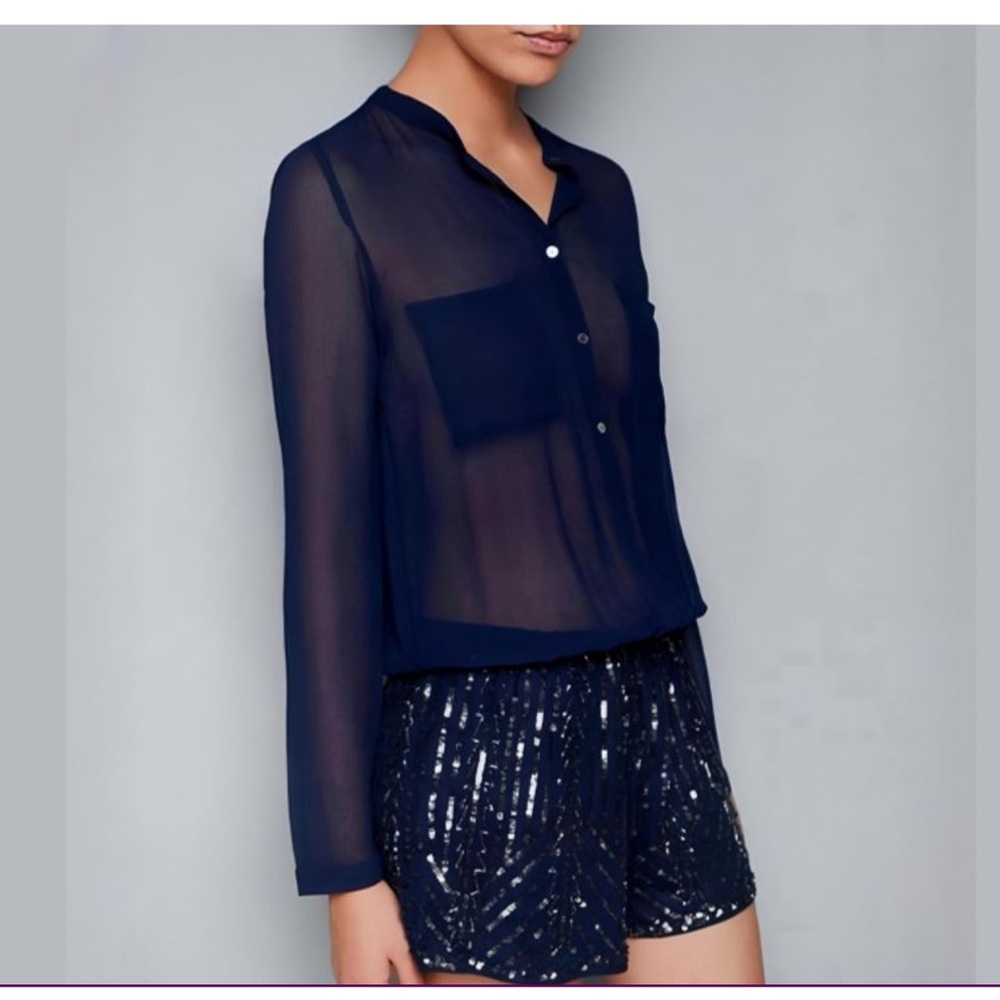 Gorgeous onesie sheer blouse and sequins short